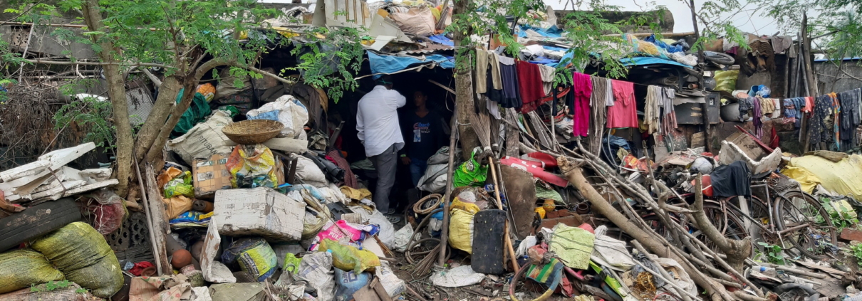 Rajat is visiting a family who lives in garbage